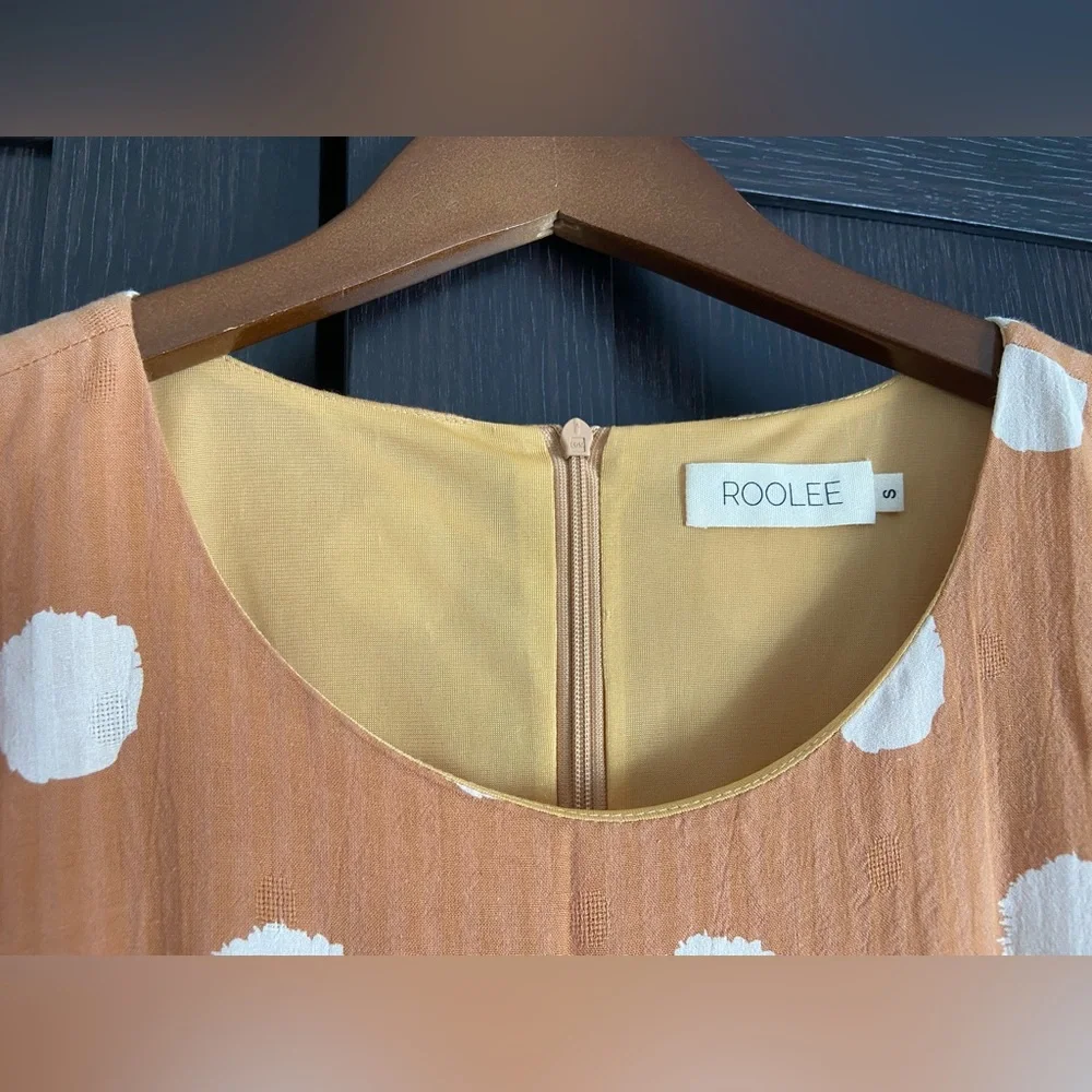 Roolee - The Josie Maxi Orange and White Polka Dot Dress - Picture 4 of 5